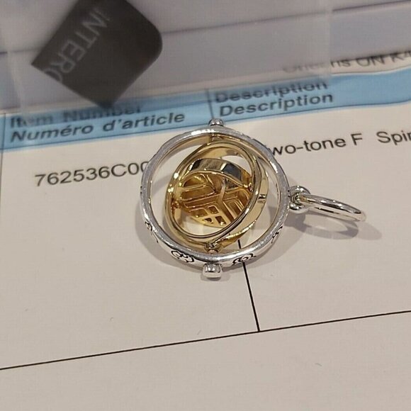AUTHENTIC PANDORA TWO-TONE Fú Spinning Dangle Charm/Pendant 762536C00 - Picture 9 of 15